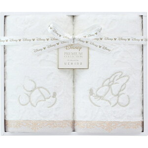 ディズニー プレミアム フェイスタオル2枚セット (ホワイト) WF30876W フェイスタオル 2枚セット ホワイト 綿 レーヨン ポリエステル 内野(株) ベトナム