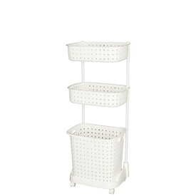 タマハシ 「レクエア」ランドリーバスケット 3段 ホワイト 4528302641746 ランドリーバスケット 収納グッズ 洗濯用品 レクエア 日本製