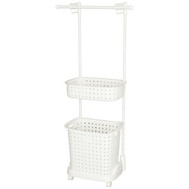 タマハシ 「レクエア」ランドリーバスケット ハンガー付き ホワイト 4528302640541 ランドリーバスケット 使いやすい 収納効率 日本製 プラスチック素材 モダンデザイン 便利アイテム 軽量 ランドリースペース ホームインテリア 洗濯物収納 ストレージソリューション