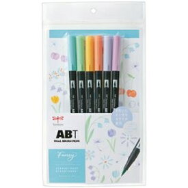 （まとめ） トンボ鉛筆 水性マーカーデュアルブラッシュペン ABT 6色（各色1本） ファンシー AB-T6CFN 1パック 【×5セット】 ds-2540558