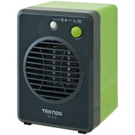 静音DCモーター採用 ミニセラミックファンヒーター 300W(グリーン) TEKNOS TS-311 静音DCモーター 足元に…