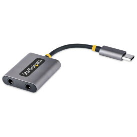 StarTech オーディオスプリッター/USB-C接続/2ポート 3.5mm 4極ステレオミニジャック/マイク入力付/24bit DAC/デュアルヘッドセット変換アダプター/Type-C ヘッドホン イヤホン AUX 分岐 分配器 USBC-AUDIO-SPLITTER