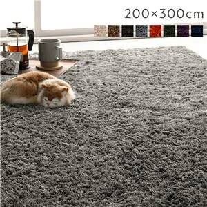 ラグ マット 絨毯 約200×300cm 約4畳 グレー 長方形 洗える 滑り止め付 軽量 ホットカーペット可 通年使用可 折りたたみ可 ds-2557281 洗濯機可 ホットカーペット対応 心地よい毛足 お部屋に馴染