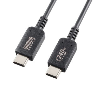 USB2.0 Type-C PD240W�Ή� �P�[�u�� �T�����T�v���C KU-CCPE PD240W �u���b�N �R�l�N�^ USB IF �m�C�Y �����b�L UL2725