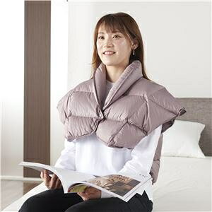 Vanduck Down85% かるふわ羽毛肩当て フリーサイズ パープル【代引不可】 ds-2563368 ダウン肩当て 節電対策 ふんわり暖か 軽量ポリエステル ダウン洗浄 OEKO-TEX認証 仕様にこだわり 睡眠快適