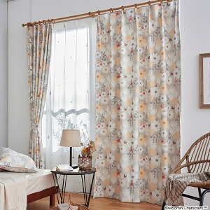 MOOMIN/���[�~�� �h���[�v�J�[�e�� 100×178cm×1���yTINY FLOWER �^�C�j�[�t�����[�z(�O���[) �z�[���e�C�X�g SH-26-MTF178 MOOMIN TINY �O���[ �\�� �Ռ� �`��L�� �|���G�X�e�� ���{�� �u���[