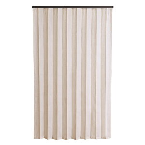 ホームテイスト つっぱりアコーディオンカーテン 100×174cm 麻混仕様 (ブラウン×アイボリー) SH-16-TADC-A アコーディオンカーテン つっぱり式 簡単取り付け 賃貸対応 多用途 軽量 おしゃれ ブラ