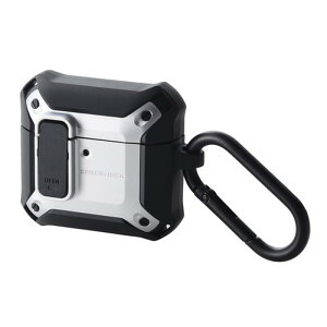エレコム AirPods 4 ケース 耐衝撃 【ワイヤレス/MagSafe充電対応】衝撃吸収 フタ開閉ロック機能 ZEROSHOCK Lock シルバー AVA-AP06ZEROLSV