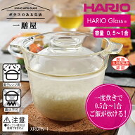一膳屋 (0.5〜1合用) (電子レンジ専用) ハリオ XRCPN-1 電子レンジ炊飯器 耐熱ガラス 安心・安全 簡単お…