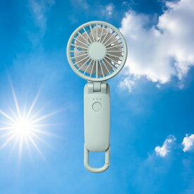 【当日出荷】リズム Silky Wind Mobile 3.2 ハンディ扇風機 二重反転ファン 大風量 アウトドア カラビナ付き ミズイロ 9ZF040RH04 カラビナ 充電残量 リズム風 15時間連続使用 グリーン 4色展開