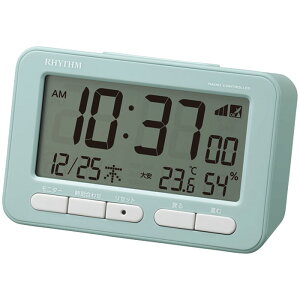 電波目覚まし時計 デジタル表示 カレンダー 温度 湿度 フィットウェーブD234 (青) リズム 8RZ234SR04 青