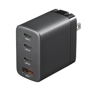 USB PDΉAC[d(PD65WEC×3+A×1) TTvC ACA-PD107BK PD [d }`|[g GaN Type-C PPS RpNg o S ܂肽
