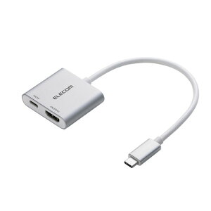 【メール便での発送商品】USB Type-C HDMI 変換アダプタ PD100W充電ポート搭載 4K対応 【 USB-Cポート搭載 iPhone iPad 】シルバー エレコム MPA-CHDMI100SV