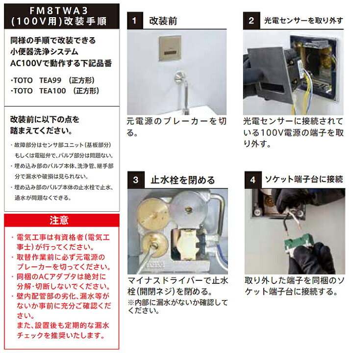 FM8TWA3 ミナミサワ 壁埋め込み改装用小便器センサー フラッシュマン 