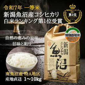 本日最大ポイント11倍！ 魚沼産コシヒカリ 新米 令和7年 1kg 2kg 5kg 10kg 【白米】 特別栽培米 南魚沼産コシヒカリ お歳暮 産地直送 特A地区 新潟 魚沼コシヒカリ 美味しい米 特産 贈答品 粗品 米 挨拶品 ギフト P2 TOP-1