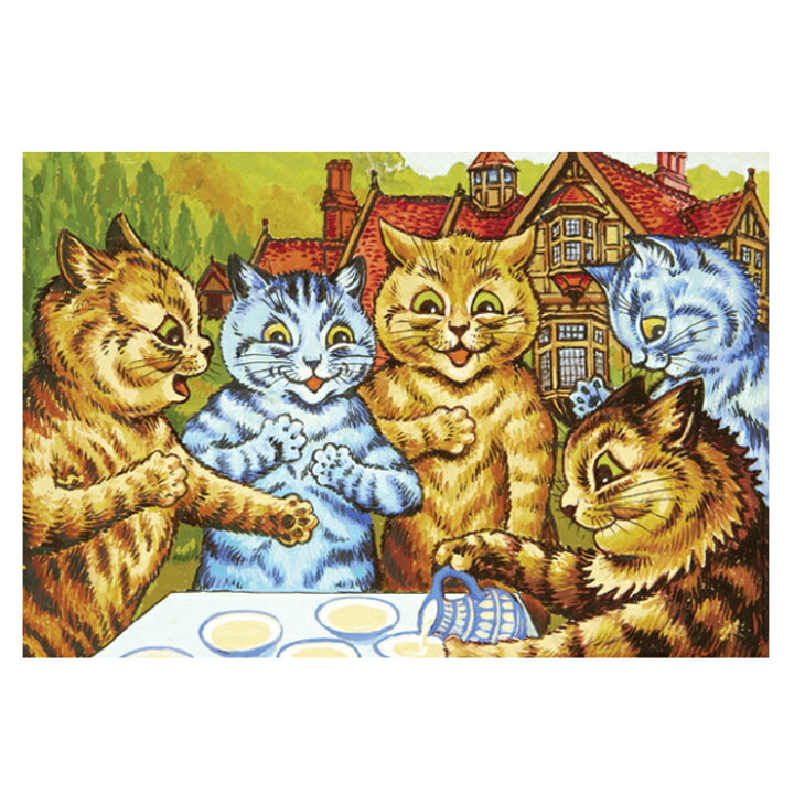 楽天市場 ポストカード 猫のお茶会 ルイス ウェイン 世界の名画 イギリス 猫 オリジナルポストカード ポスカ ネコ ねこ 絵画 アート メッセージ カード おしゃれ インテリア たぬきのもり楽天市場店