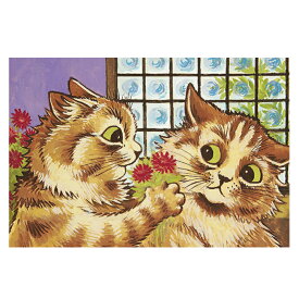 ポストカード 【愛情表現】ルイス ウェイン 世界の名画 イギリス オリジナルポストカード 絵画 アート おしゃれ ポスカ 猫 ネコ ねこ 花 インテリア