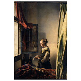 ポストカード 【窓辺で手紙を読む女】 フェルメール 世界の名画 オランダ オリジナル ポスカ 絵画 アート おしゃれ 絵葉書 絵はがき 絵ハガキ 鑑賞 展示 メッセージカード 挨拶・お礼状 インテリア 贈り物 プレゼント