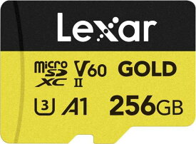 Lexar Professional Gold MicroSDXCカード UHS-II C10 U3 V60 A1 フルHD 4K UHD 読み込み速度 最大280MB/s 10年メーカー 国内サポート可 (256 GB)