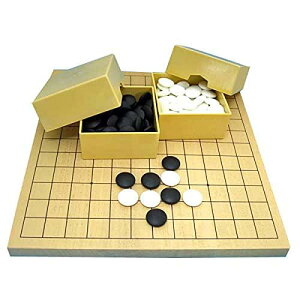 囲碁入門セット 新桂9・13路碁盤セット(硬質ガラス碁石新生梅(約8mm厚)・Pミニ角ケース)