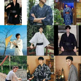和服 男性用浴衣 武士 甚平 和装 コスプレ 写真 撮影 日本料理店 ゆったり ホームウェア ルームウェア