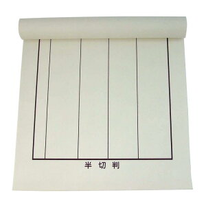 書道下敷き 半切判 (450×1510mm) 罫線入り 名前枠あり 樹脂ベージュ
