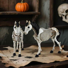 ハロウィン オブジェ スケルトン ホース オーナメント デスクトップ 置物 馬 ウマ 骸骨 ドクロ スカル 動物 リアル 樹脂 北欧 雑貨 飾り デコレーション 贈り物 ギフト パーティー イベント