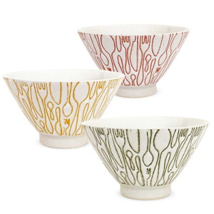 J-kitchens 勲山窯 茶碗 3個セット 直径 11cm 高さ 6.5cm 粉引カトラリー 波佐見焼 日本製