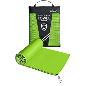 CaloicsR 速乾タオル スポーツタオル ジムタオル 防災用品 収納袋付き マイクロファイバー バスタオル ビーチタオル 旅行タオル 色褪せない 防臭 超速乾 超吸水 超やわらか コンパクト 旅行
