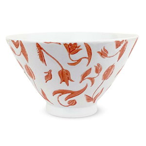J-kitchens 勲山窯 茶碗 11cm 波佐見焼 日本製 チューリップ レッド