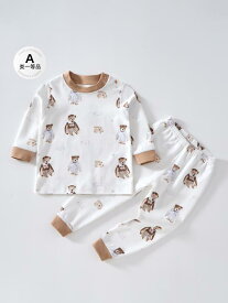 ベビー キッズ 子供用 長袖パジャマ 上下セット 春秋 綿100% 薄手 部屋着 寝巻き かわいい 80 90 100 110 120 130cm