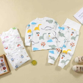 子供用 長袖パジャマ 上下セット ベビー服 綿100% 春秋 幼児 動物柄 かわいい 保温 インナーウェア 73CM 80cm 90cm 100cm 110cm