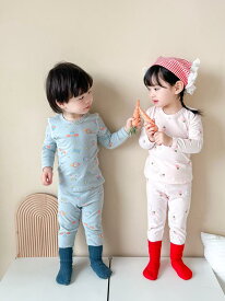 子供用肌着 秋冬 ライクラ綿 薄手 長袖トップスとズボン 上下セット ベビー・キッズ あったかインナー 90 100 110 120 130 140 150 160 170 ピンク系 ブルー系 ホワイト他 かわいい小花柄 小さな動物柄