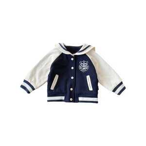 子供服 ジャケット 秋冬 加厚 中綿入り 野球 服 スタジャン アウター 学院風 刺繍 マリンテイスト