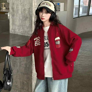 キッズ ジャケット 春物 女の子 子供服 アウター ジャンパー ブルゾン 野球服 長袖 トップス 8歳以上 120cm 130cm 140cm 150cm 160cm 170cm 綿80% 酒?色 黒色