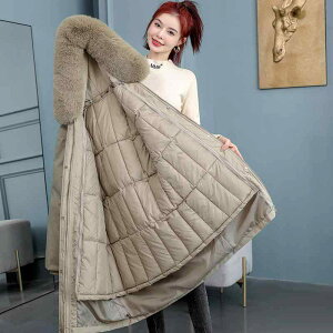 コート レディース ダウン風 中綿入り 取り外し可能 ファー襟付き 高密度生地 ポリエステル 秋冬 緑 黒 カーキ オフホワイト コーヒー M L XL XXL XXXL