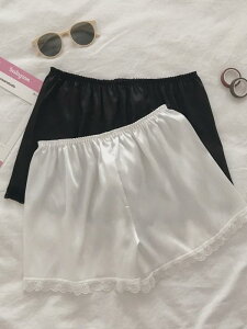 スカート レディース 女性用 レース 花柄 ショートパンツ インナーパンツ ペチコート 黒 白 ブラック ホワイト 接触冷感 伸縮性