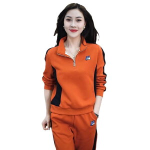 スウェット レディース セットアップ 綿 直筒 ワイドレッグパンツ 上下セット 春秋 部屋着 ルームウェア スポーティー カジュアル 普段使い ブラック ホワイト オレンジレッド