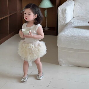 子供用Tシャツ  チュールスカート セットアップ ベビー服 女の子 夏服 韓国風 花柄 薄手 73CM 80cm 90cm 100cm