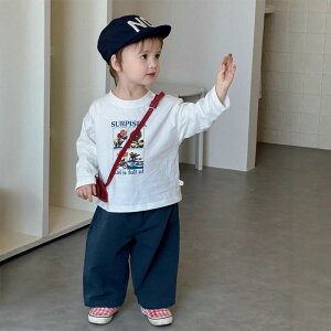 子供用セットアップ ベビー服 春秋 長袖Tシャツ 長ズボン 上下2点セット 綿95% カートーン柄 韓国風 73CM 80cm 90cm 100cm