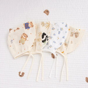 ベビー帽子 新生児 赤ちゃん 0歳 1歳 春夏 秋冬 日よけ帽子 ガーゼ a類 純綿 熊猫 パンダ 花柄 かわいい S M