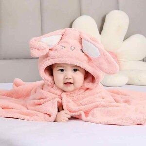 ベビー バスローブ ポンチョ 湯上げタオル 子供用 フード付き ケープ 厚手 吸水 速乾 アニマル柄 ピンク 黄色 小象 トラ ライオン ユニコーン コアラ アルパカ ペンギン コーラルベルベット 8