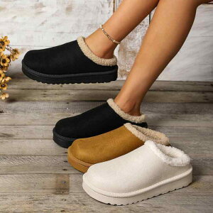 スノーブーツ レディース 婦人靴 冬用 綿靴 コットンシューズ ルームシューズ スリッポン フラットヒール ぺたんこ 暖かい あったか 裏起毛 滑り止め 履きやすい かわいい もこもこ 無地 黒