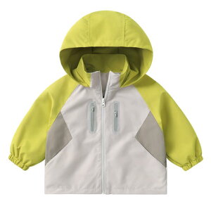 キッズ アウター 防水 フード付き ジャケット 春秋 子供服 男の子 ボーイズ 配色 バイカラー 90cm 100cm 110cm 120cm 130cm 140cm