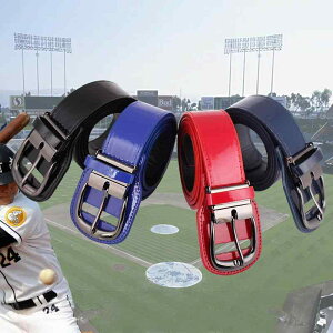 ベルト 男性用 野球 スポーツ アウトドア フェイクレザー 針バックル ブラック レッド ブルー ネイビー 幅広 120cm