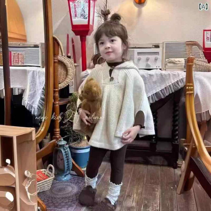 楽天市場】子供服 ニット ケープ 女の子 ポンチョ 秋冬 防風 無地 