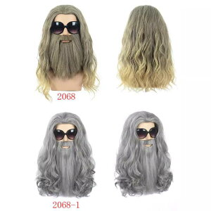ウィッグ 男性用 アニメ コスプレ 仮装 パーティーグッズ 長髪 高温耐熱 ブラウン ハロウィン クリスマス イベント