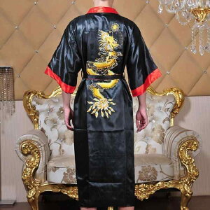 浴衣 男女兼用 唐装 刺繍 リバーシブル 龍柄 ポリエステル ルームウェア 寝巻き 和風 高級感 秋冬