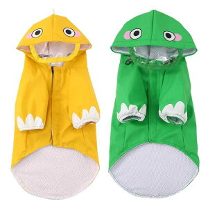 ペット用レインコート 小型犬 中型犬 かわいい 防水 カッパ ポンチョ 犬服 コスプレ 黄色 緑色 赤色