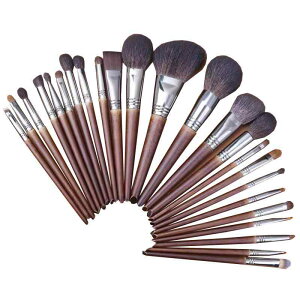 メイクブラシ レディース 24本セット 羊毛 収納ケース付き フェイスブラシ アイシャドウブラシ コスメブラシ やわらかい 化粧筆